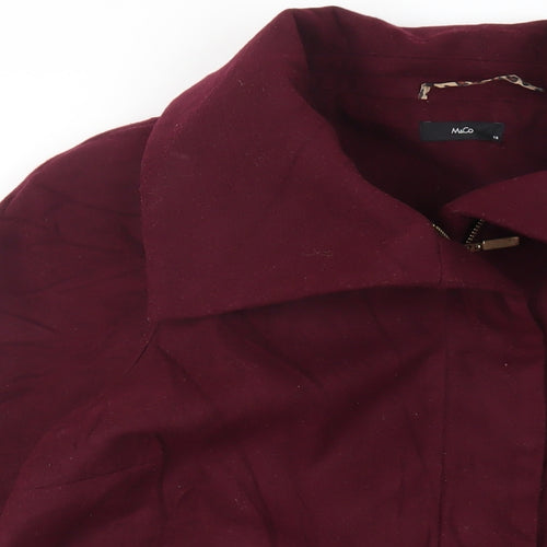 M&Co Womens Purple Overcoat Coat Size 18 Zip