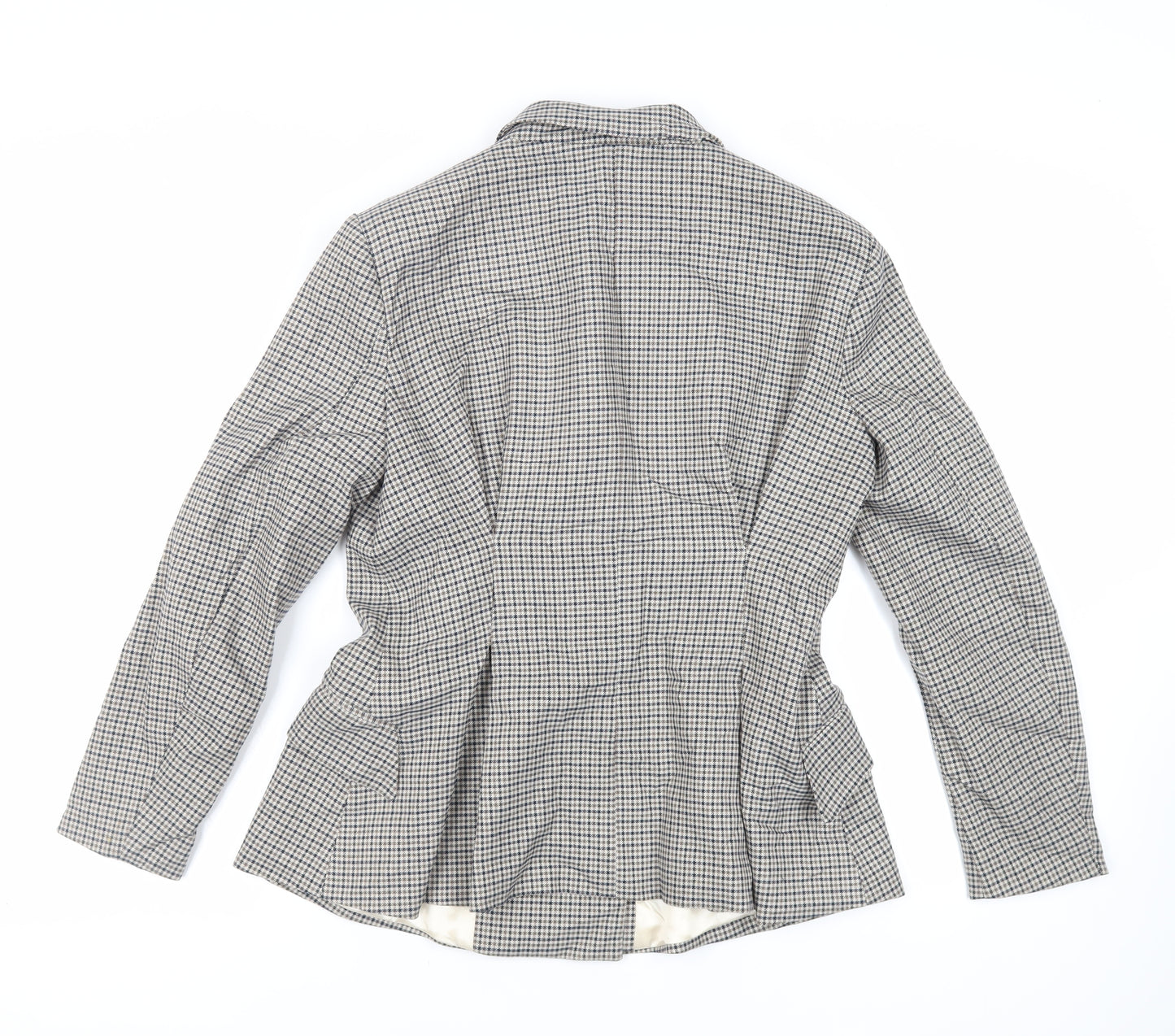 H&M Womens Grey Geometric Jacket Blazer Size 12 Button