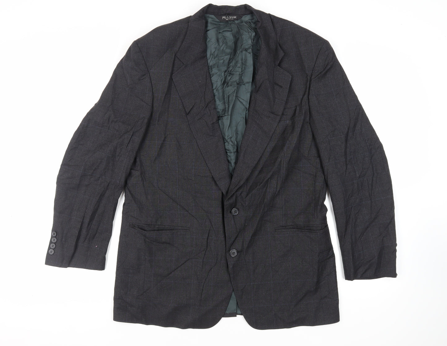 Jos. A. Bank Mens Grey Check Wool Jacket Suit Jacket Size 42 Regular