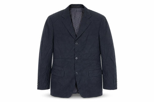 Front view of Marks & Spencer men’s blue lyocell jacket blazer, size 38, regular