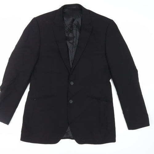 Kenneth Cole Mens Black Polyester Jacket Suit Jacket Size 40 Regular