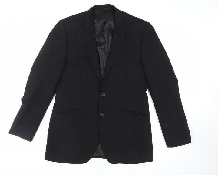 Kenneth Cole Mens Black Polyester Jacket Suit Jacket Size 40 Regular
