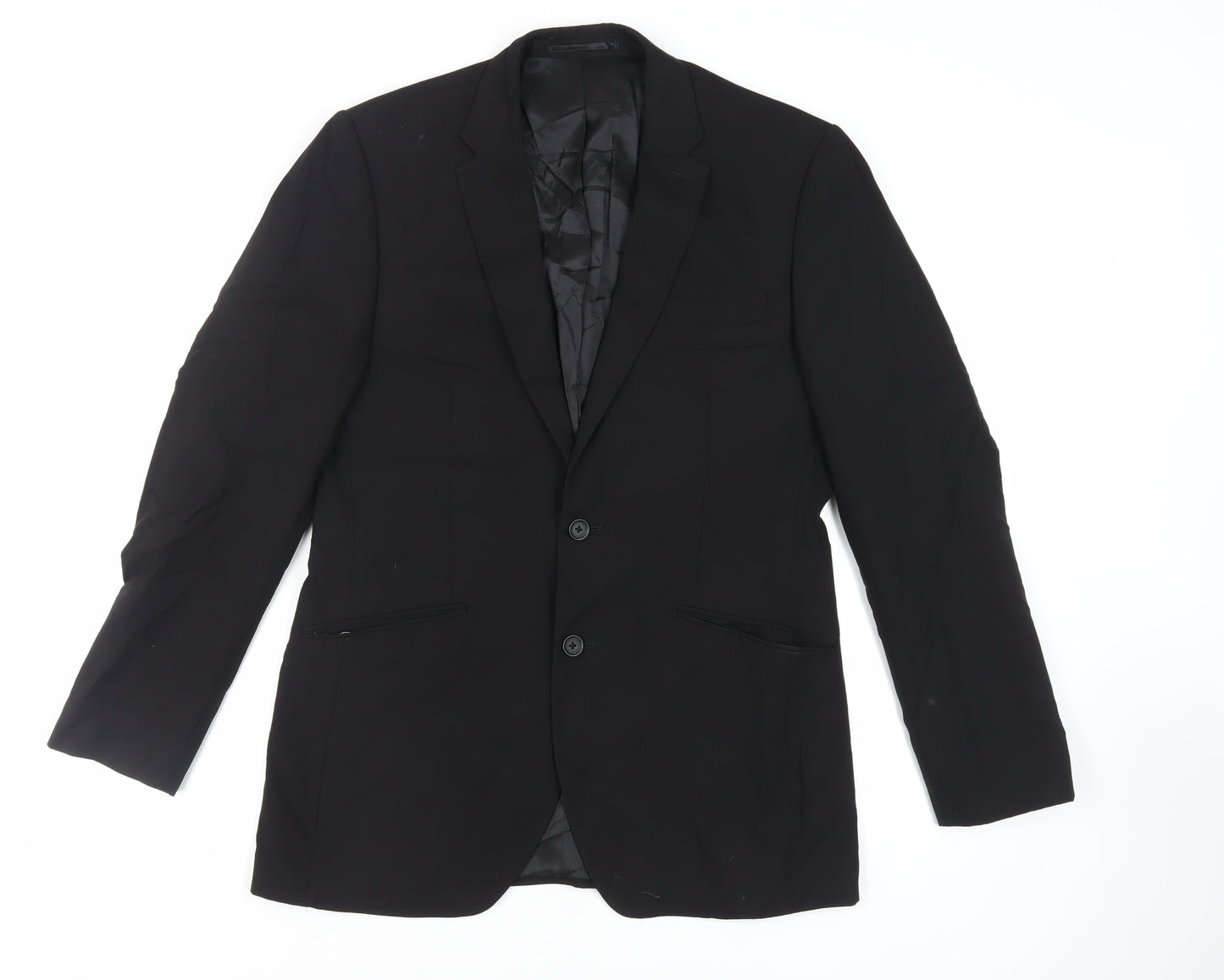 Kenneth Cole Mens Black Polyester Jacket Suit Jacket Size 40 Regular