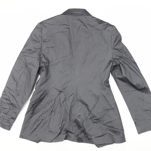 Look Womens Grey Jacket Blazer Size 12 Button