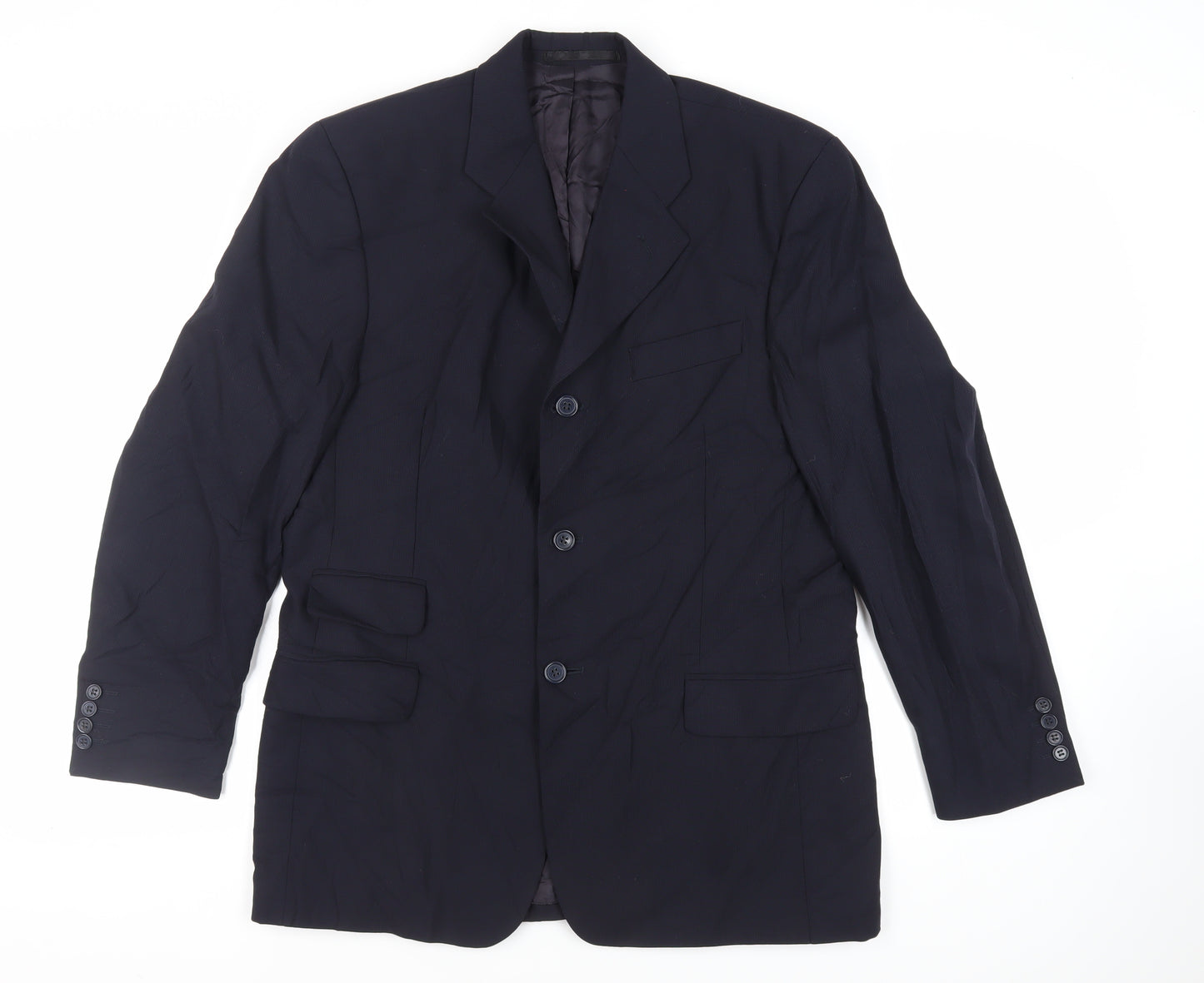 Simon Berwin Mens Blue Wool Jacket Suit Jacket Size 40 Regular