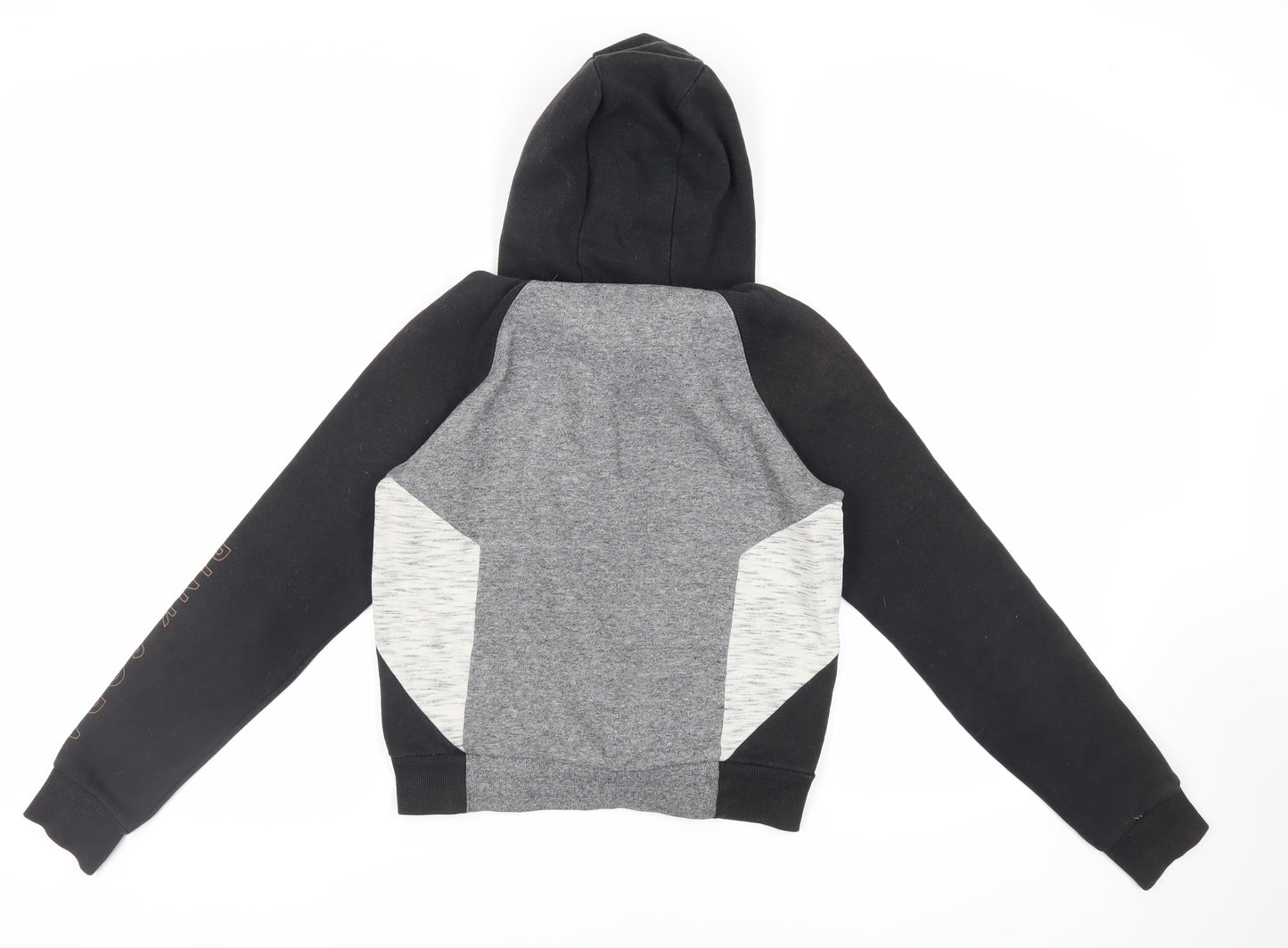 Pink Soda Womens Black Cotton Full Zip Hoodie Size 10 Zip - Pockets