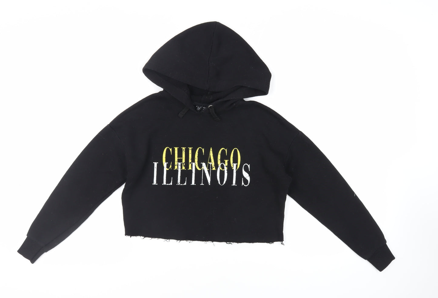 New Look Girls Black Cotton Pullover Hoodie Size 10-11 Years Pullover - Chicago