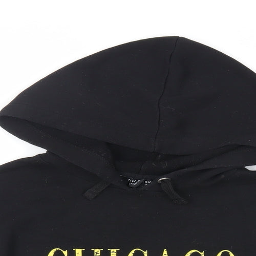New Look Girls Black Cotton Pullover Hoodie Size 10-11 Years Pullover - Chicago