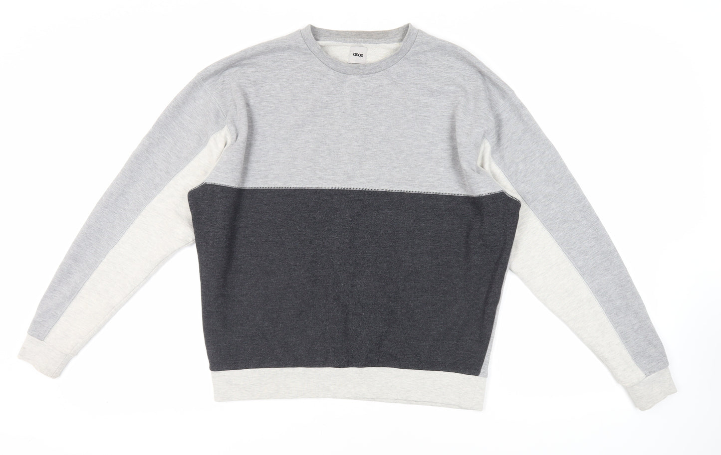 ASOS Mens Grey Cotton Pullover Sweatshirt Size M