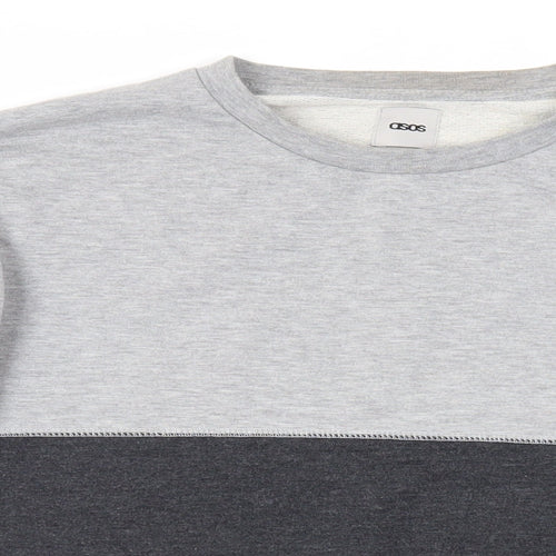 ASOS Mens Grey Cotton Pullover Sweatshirt Size M