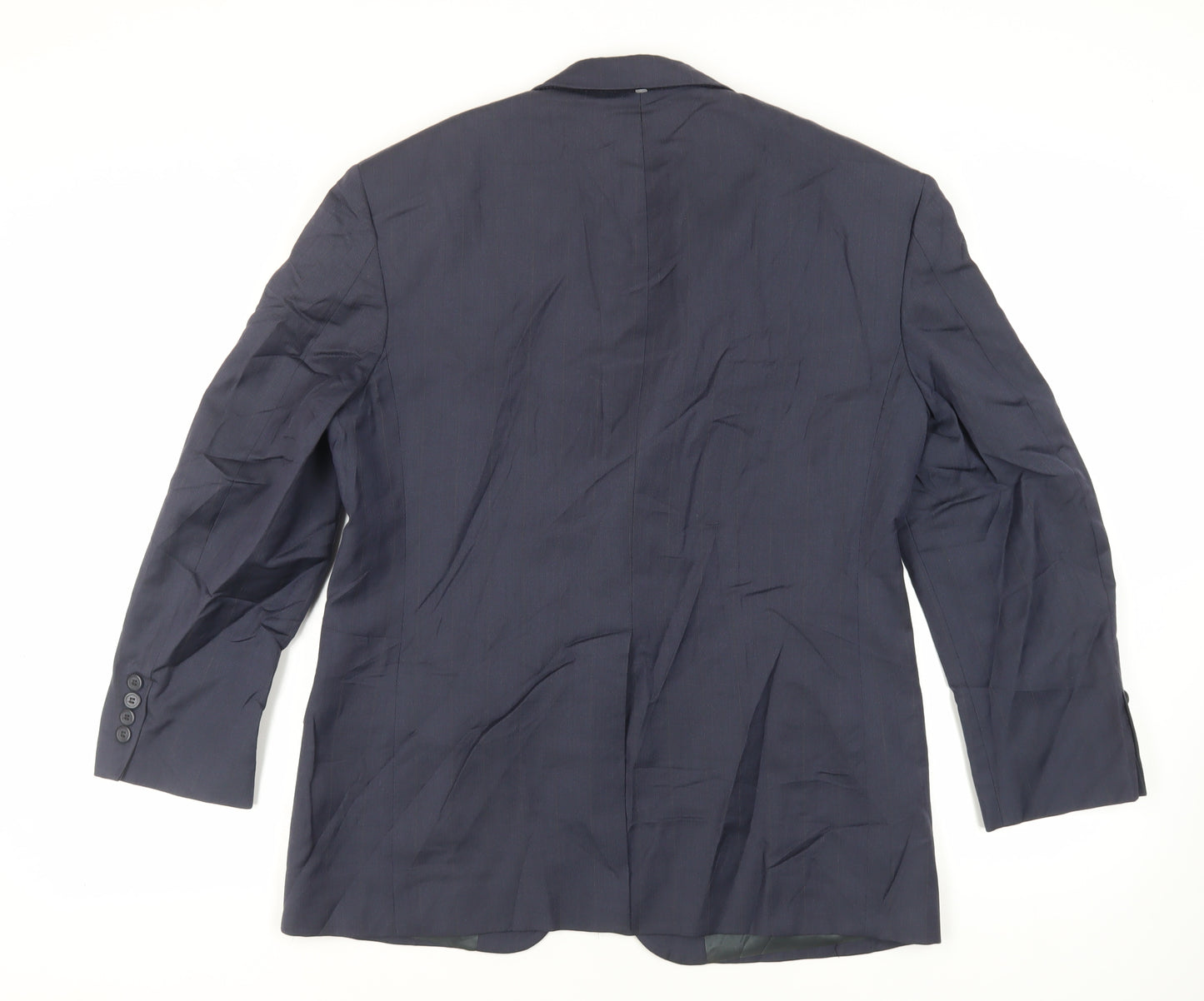 Bill Blass Mens Blue Striped Wool Jacket Suit Jacket Size 42 Regular