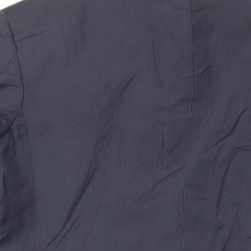 Bill Blass Mens Blue Striped Wool Jacket Suit Jacket Size 42 Regular