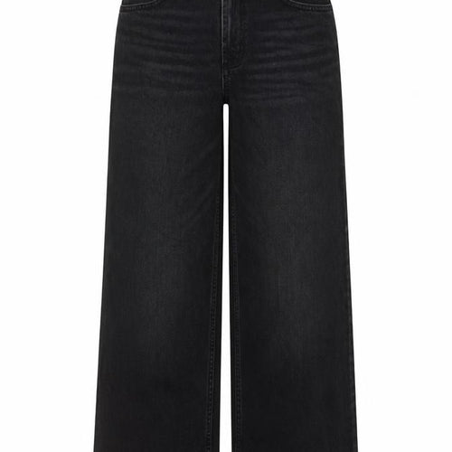 ASOS Womens Black Cotton Wide-Leg Jeans Size 30 in L26 in Regular Button