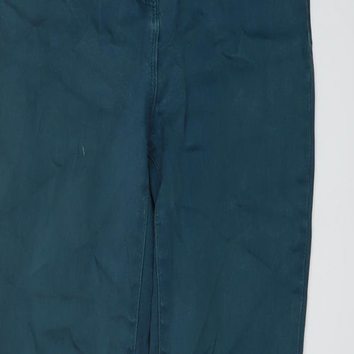 Marks and Spencer Womens Green Cotton Skinny Jeans Size 10 L27 in Regular Button