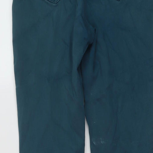 Marks and Spencer Womens Green Cotton Skinny Jeans Size 10 L27 in Regular Button