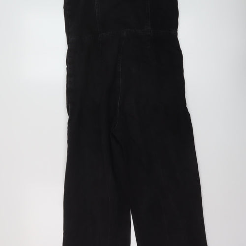 NEXT Girls Black Cotton Dungaree One-Piece Size 13 Years Button
