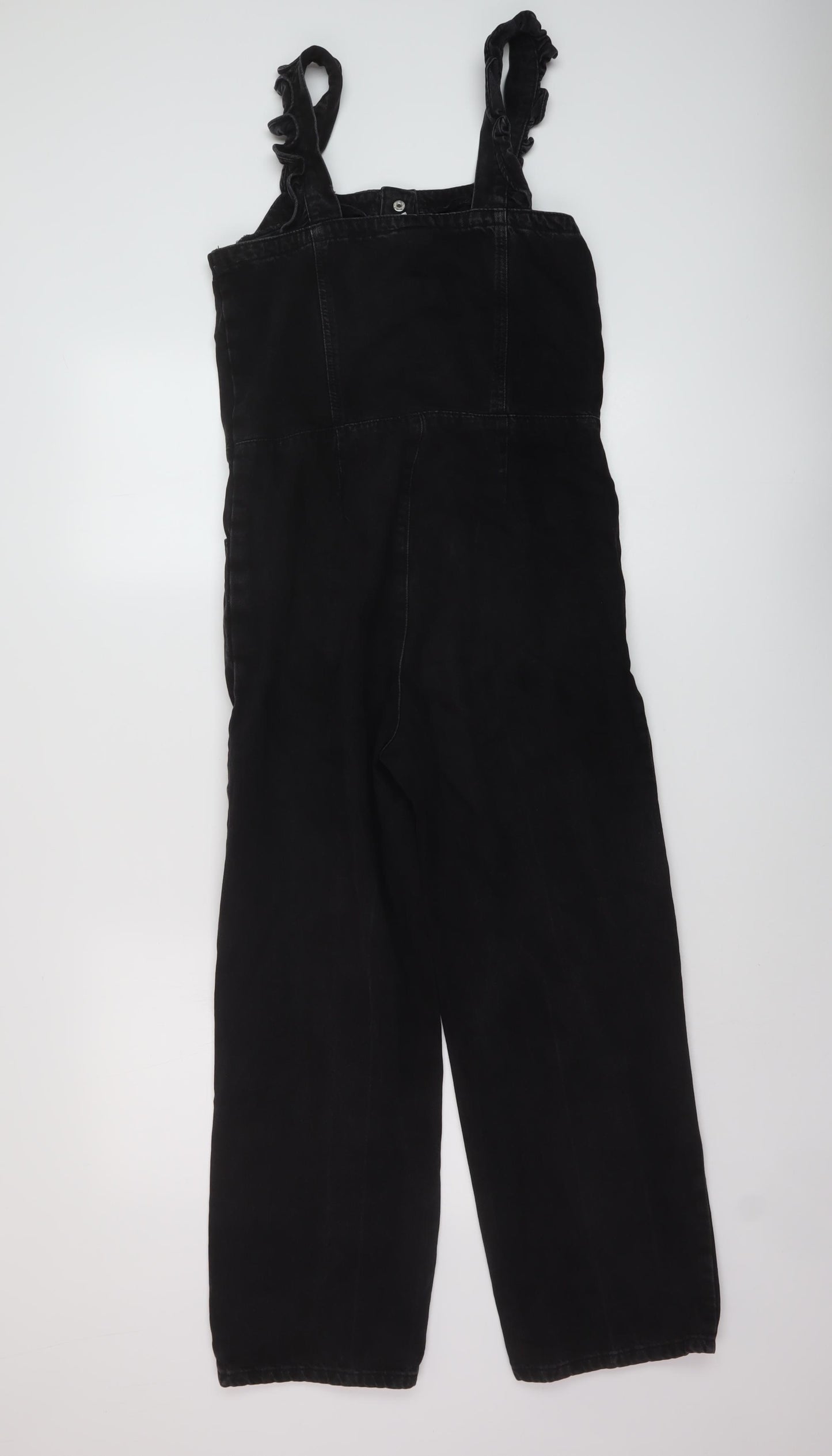 NEXT Girls Black Cotton Dungaree One-Piece Size 13 Years Button