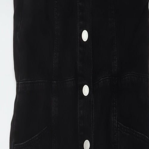 NEXT Girls Black Cotton Dungaree One-Piece Size 13 Years Button