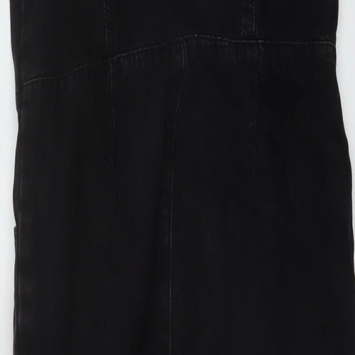 NEXT Girls Black Cotton Dungaree One-Piece Size 13 Years Button