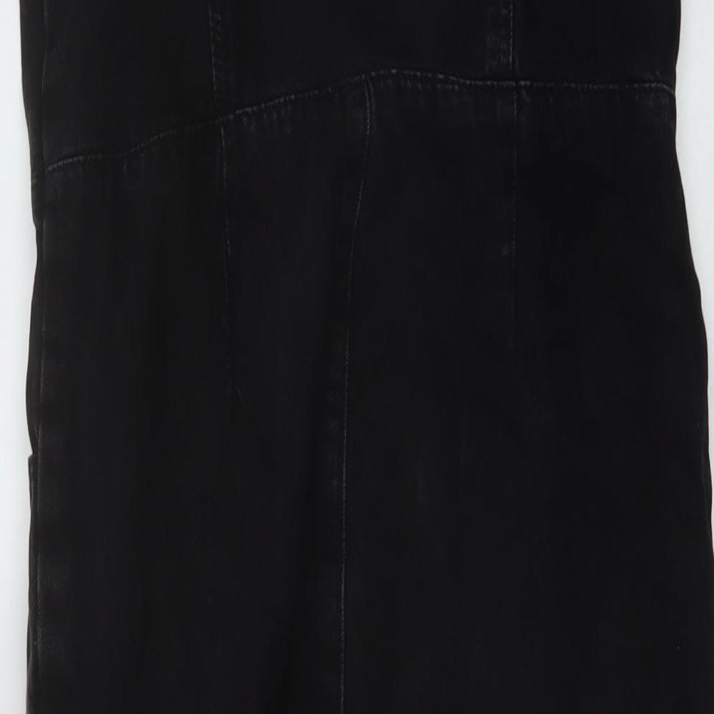NEXT Girls Black Cotton Dungaree One-Piece Size 13 Years Button