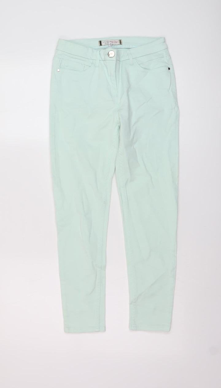 Principles Womens Green Cotton Skinny Jeans Size 8 L24 in Regular Button