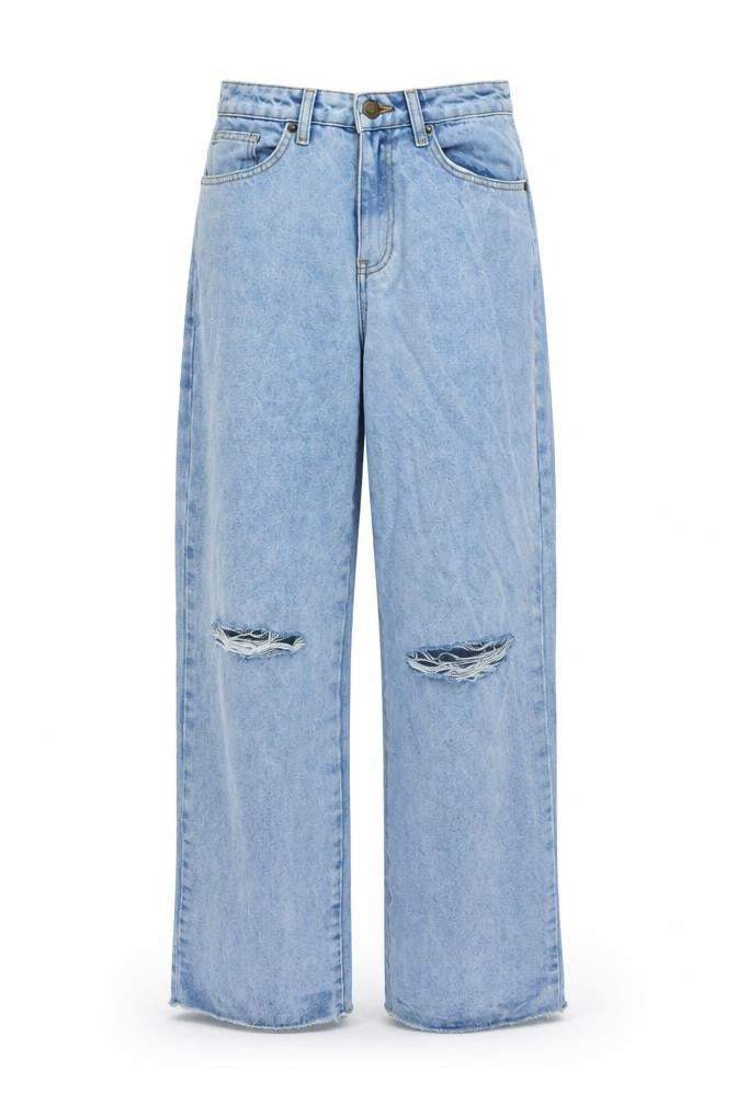 Nasty Gal Womens Beige Cotton Wide-Leg Jeans Size 10 L33 in Regular Button