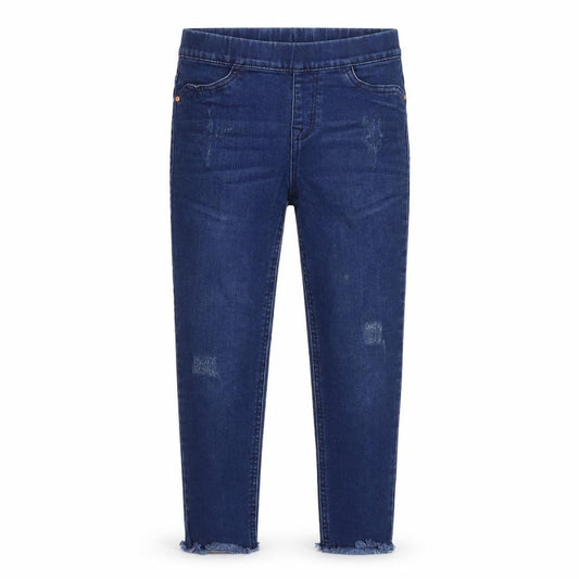 Denim & Co. Girls Blue Cotton Jegging Jeans Size 8-9 Years Regular Pullover