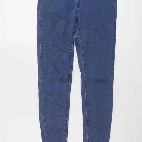 Denim & Co. Womens Blue Cotton Skinny Jeans Size 10 L28 in Regular Button