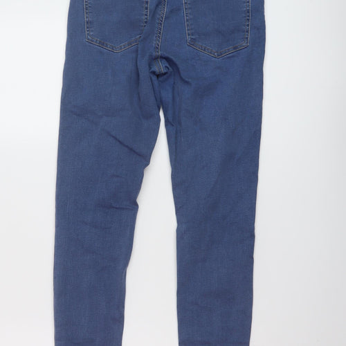 Denim & Co. Womens Blue Cotton Skinny Jeans Size 10 L28 in Regular Button