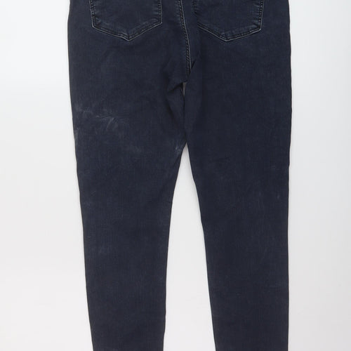 Topshop Womens Blue Cotton Skinny Jeans Size 34 in L26 in Regular Button