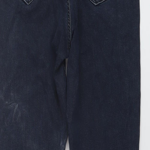 Topshop Womens Blue Cotton Skinny Jeans Size 34 in L26 in Regular Button