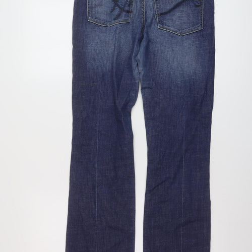 Rag Freak Womens Blue Cotton Bootcut Jeans Size 10 L30 in Regular Button
