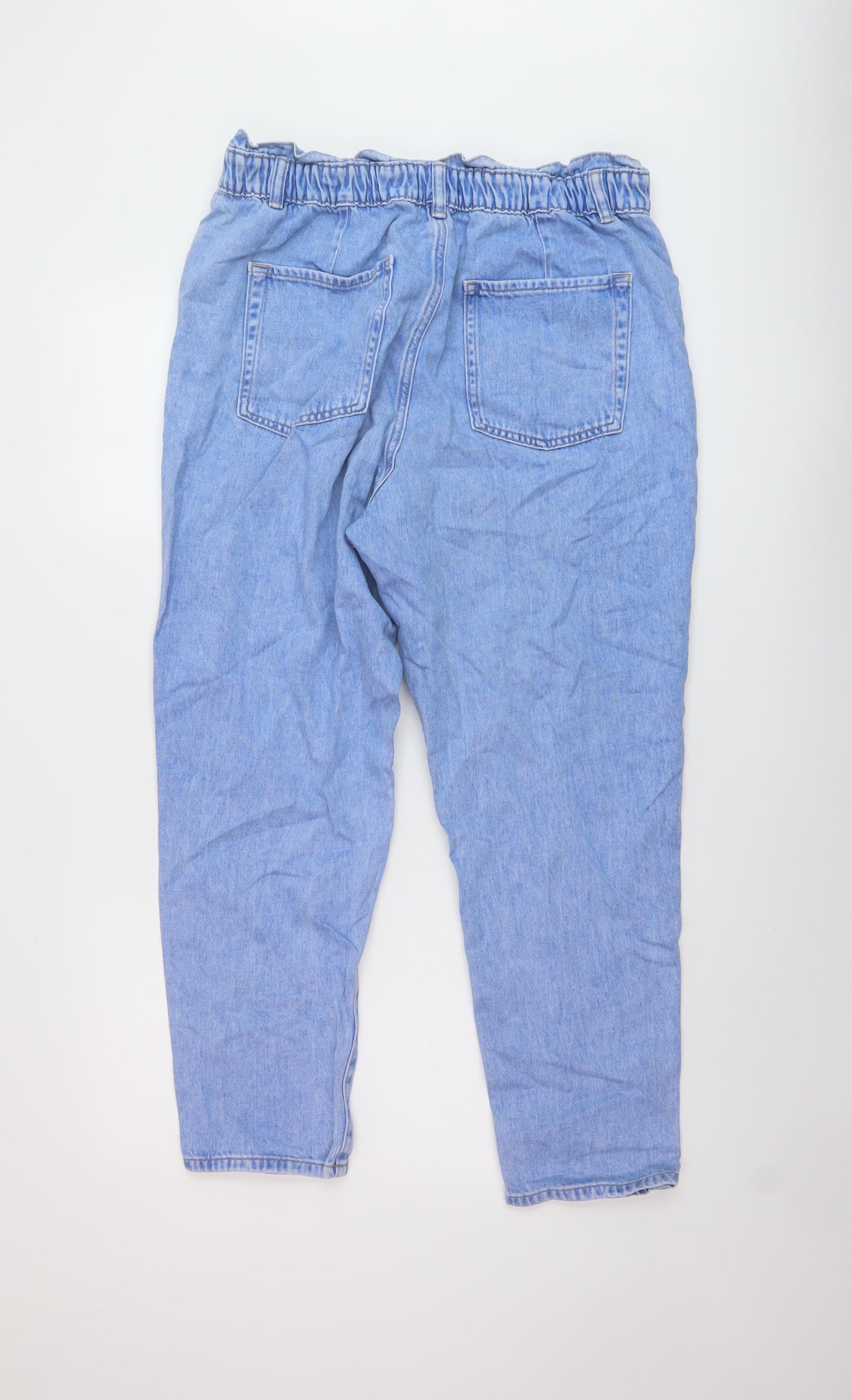 F&F Womens Blue Cotton Mom Jeans Size 16 L27 in Regular Button