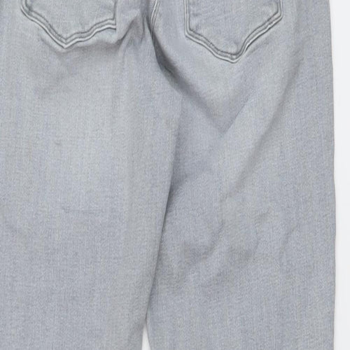 NEXT Womens Grey Cotton Skinny Jeans Size 14 L28 in Regular