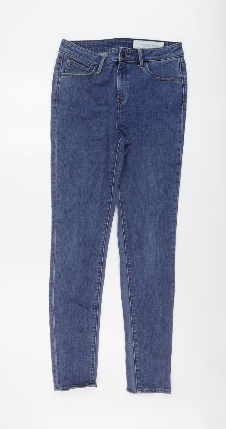 Treasure Bond Womens Blue Cotton Skinny Jeans Size 30 in L30 in Regular Button