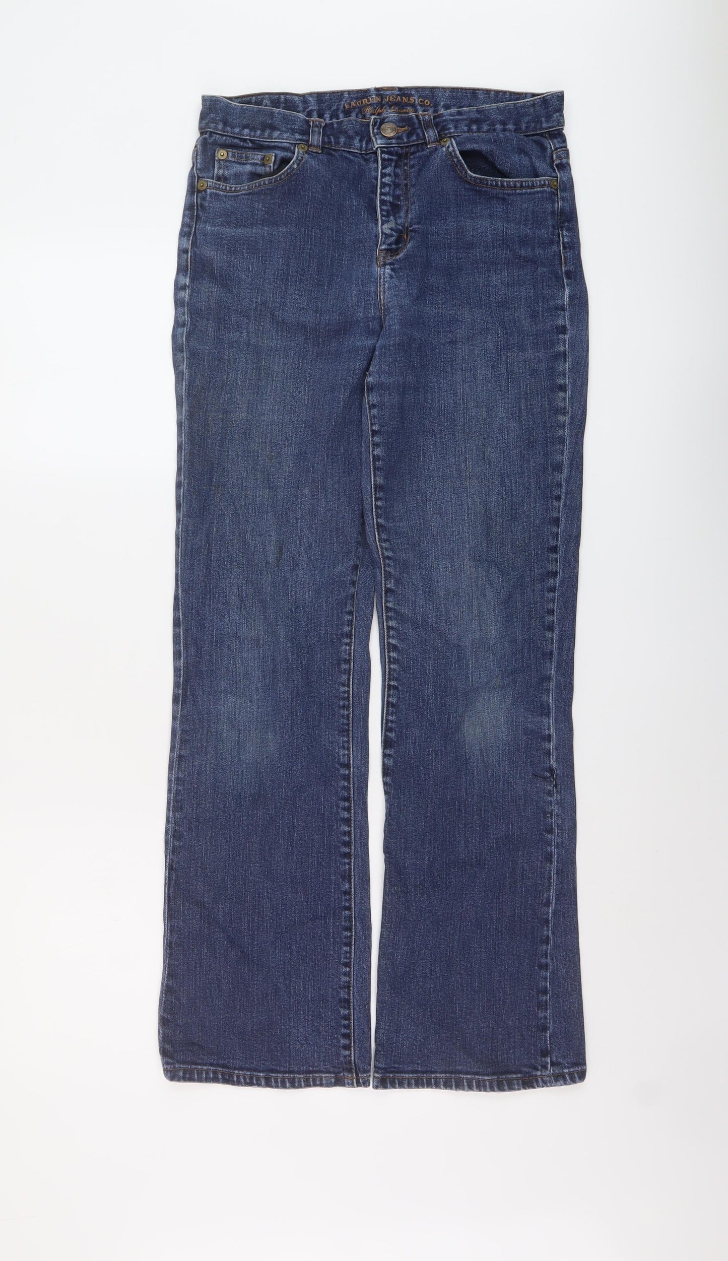 Lauren Ralph Lauren Womens Blue Cotton Bootcut Jeans Size 4 L29 in Regular Button