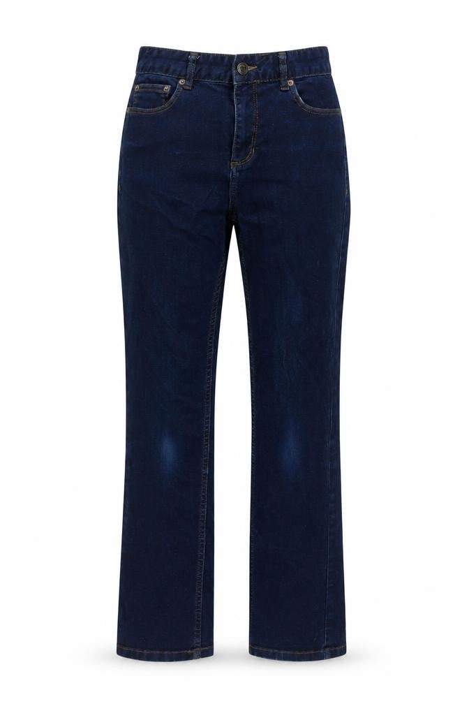 John Lewis Womens Blue Cotton Straight Jeans Size 8 L28 in Regular Button
