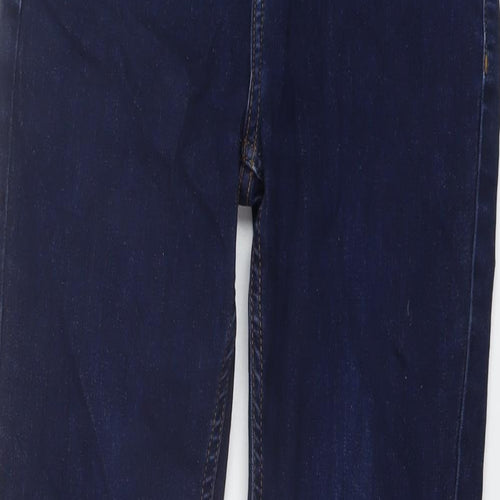 John Lewis Womens Blue Cotton Straight Jeans Size 8 L28 in Regular Button