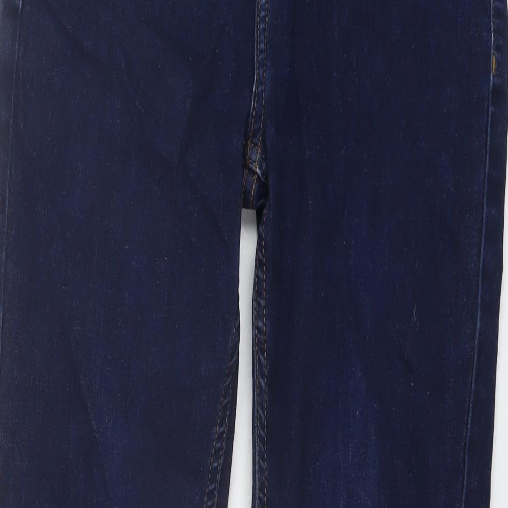 John Lewis Womens Blue Cotton Straight Jeans Size 8 L28 in Regular Button