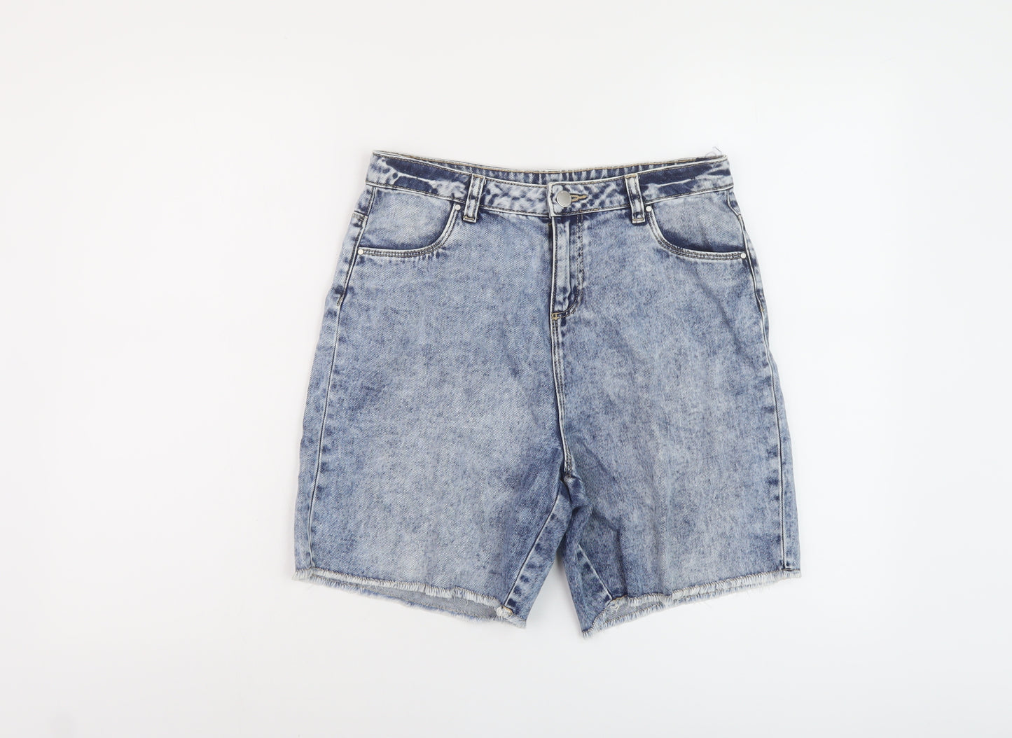 NEXT Girls Blue Cotton Bermuda Shorts Size 15 Years Regular Zip
