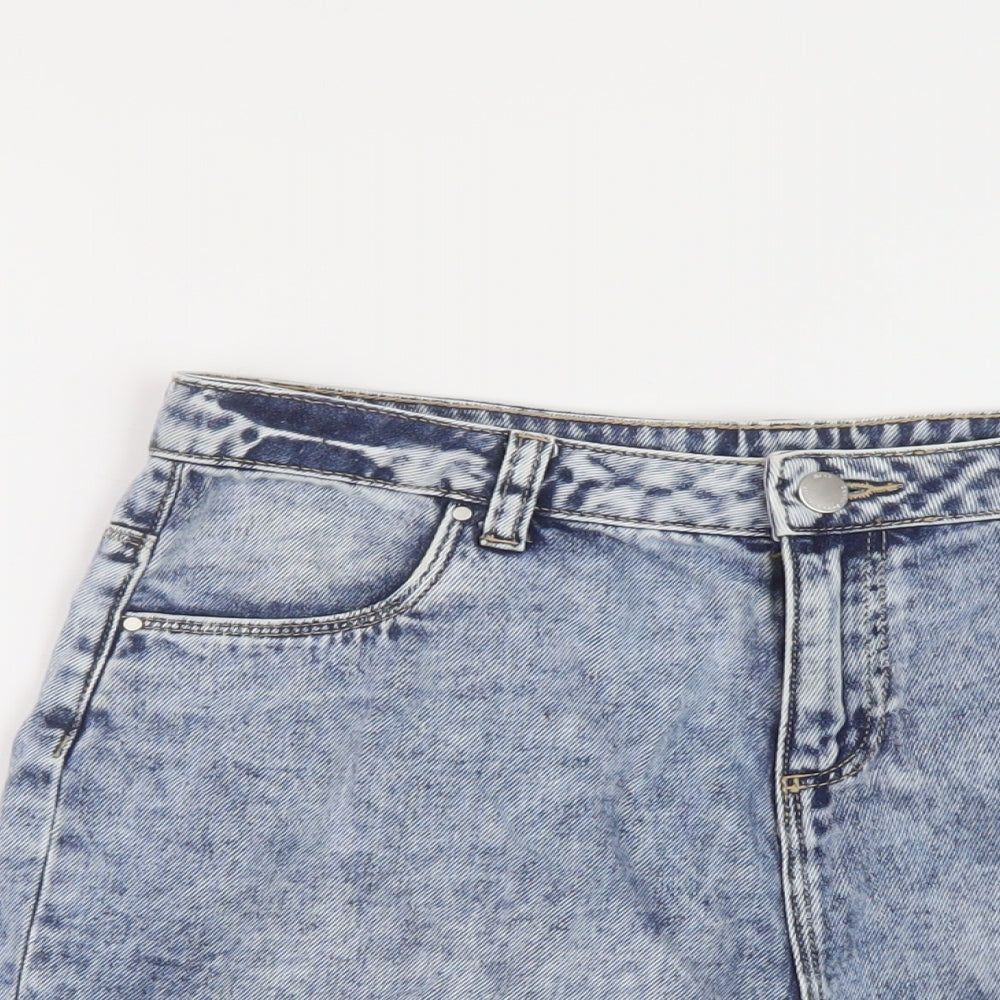 NEXT Girls Blue Cotton Bermuda Shorts Size 15 Years Regular Zip