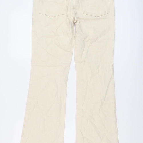 COLLUSION Womens Beige Cotton Flared Jeans Size 26 in L32 in Regular Button