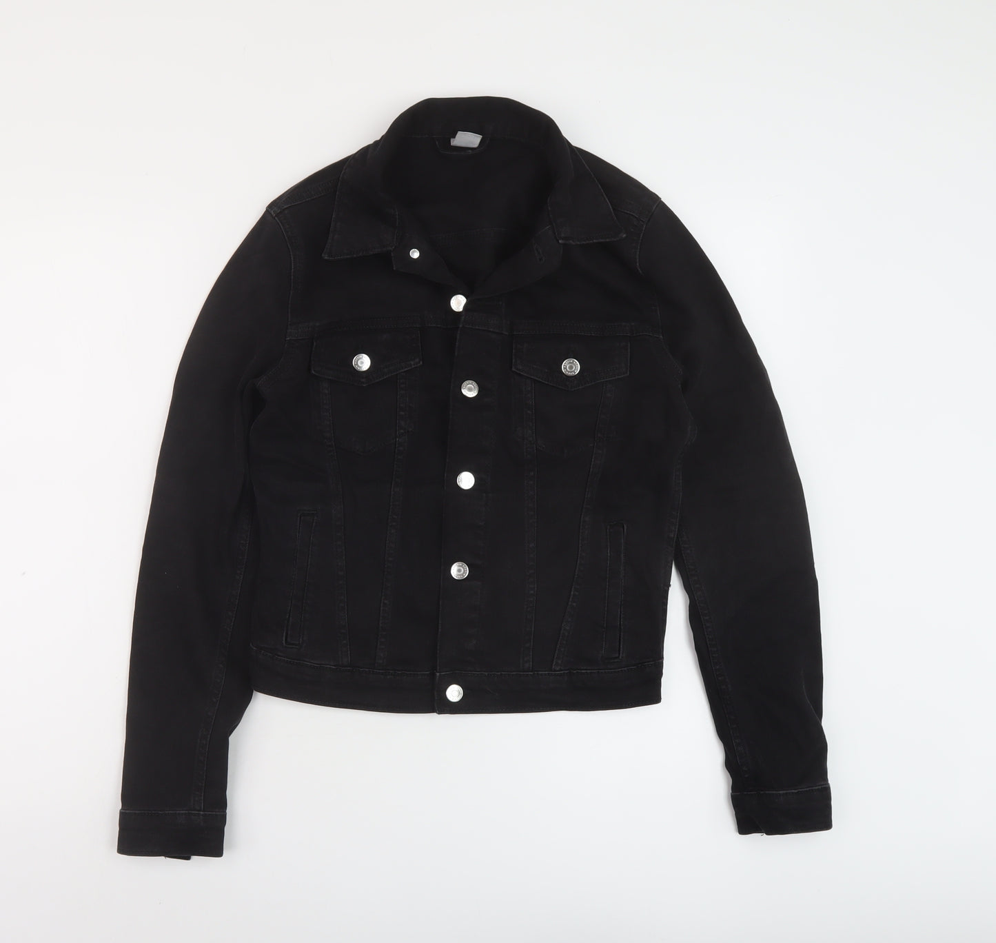 H&M Womens Black Jacket Size 12 Button