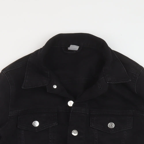 H&M Womens Black Jacket Size 12 Button