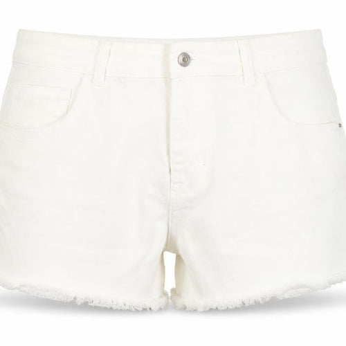 Denim & Co. Womens White Cotton Hot Pants Shorts Size 16 L4 in Regular Button