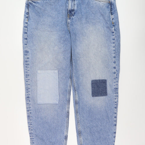 Very Womens Blue Cotton Mom Jeans Size 18 L28 in Regular Button