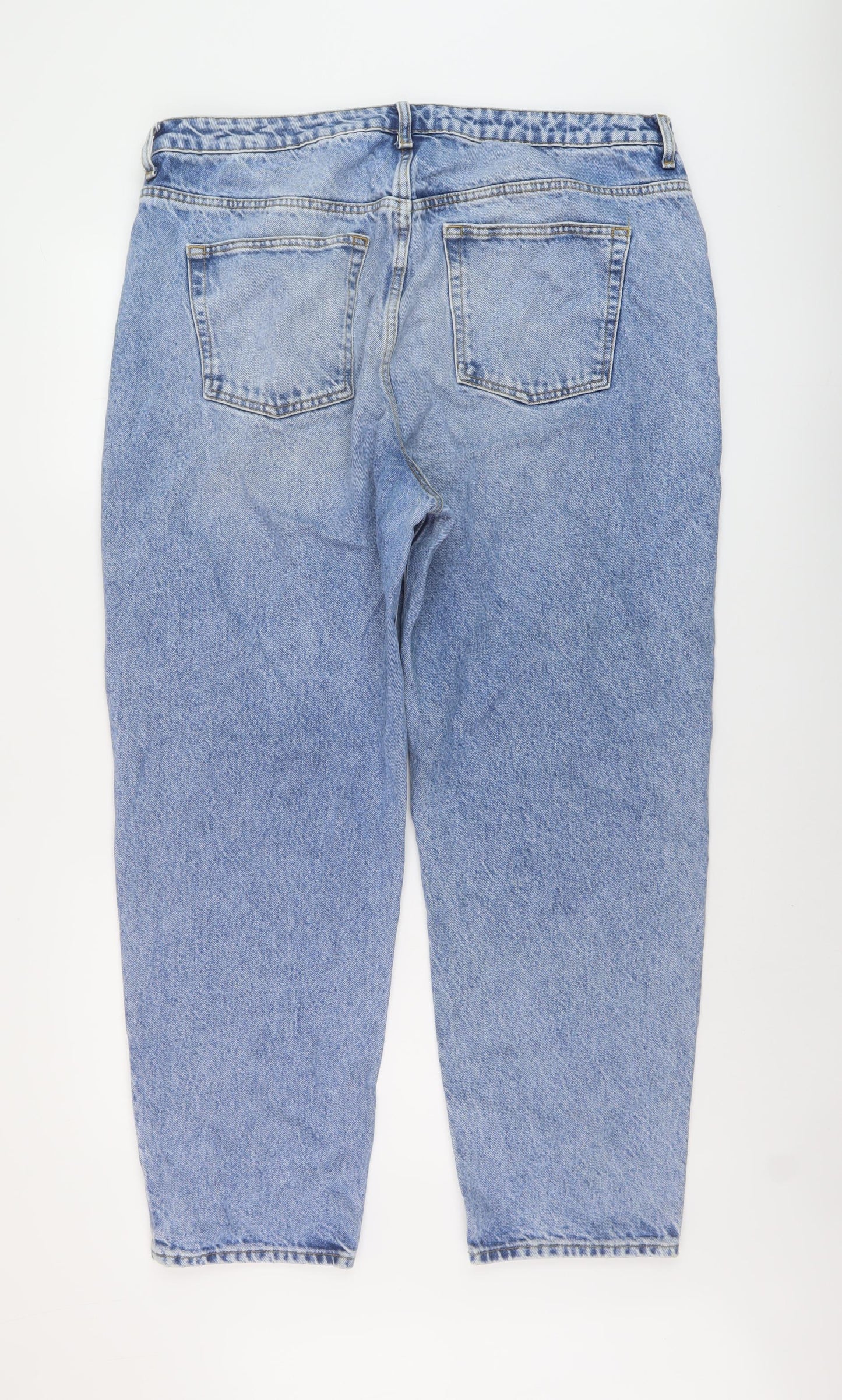 Very Womens Blue Cotton Mom Jeans Size 18 L28 in Regular Button