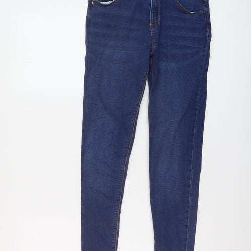 Denim & Co. Girls Blue Cotton Skinny Jeans Size 13-14 Years Regular Button