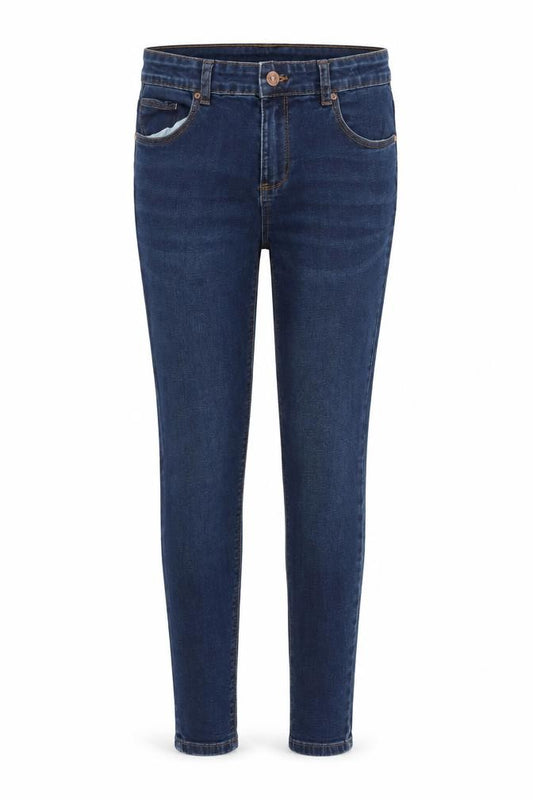 Denim & Co. Girls Blue Cotton Skinny Jeans Size 13-14 Years Regular Button