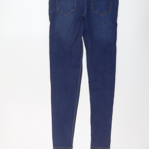 Denim & Co. Girls Blue Cotton Skinny Jeans Size 13-14 Years Regular Button
